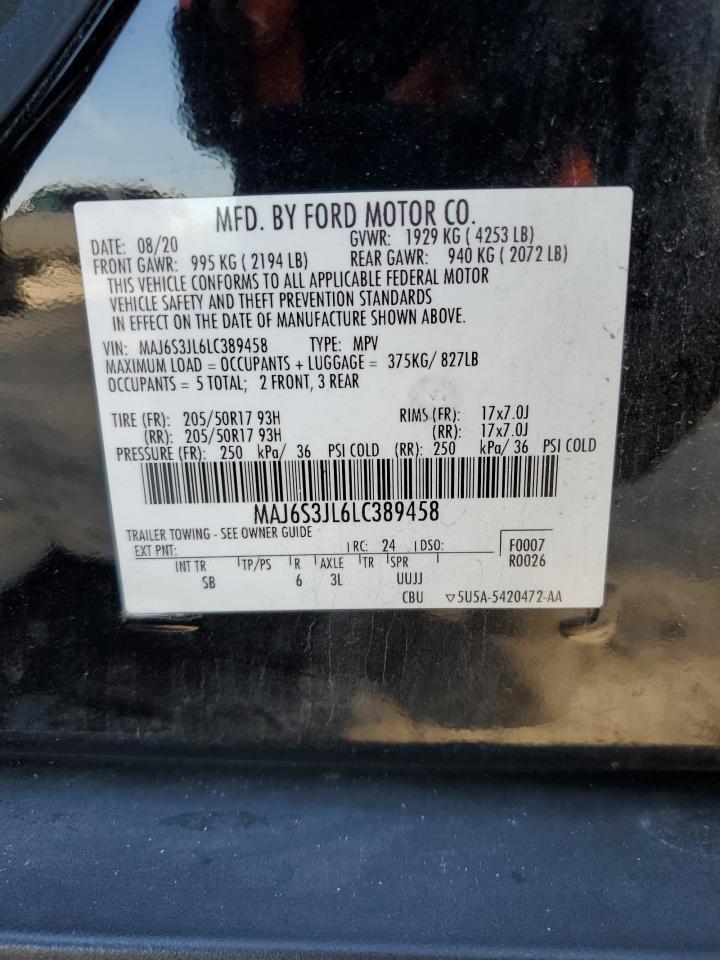 2020 Ford Ecosport Ses VIN: MAJ6S3JL6LC389458 Lot: 92933035