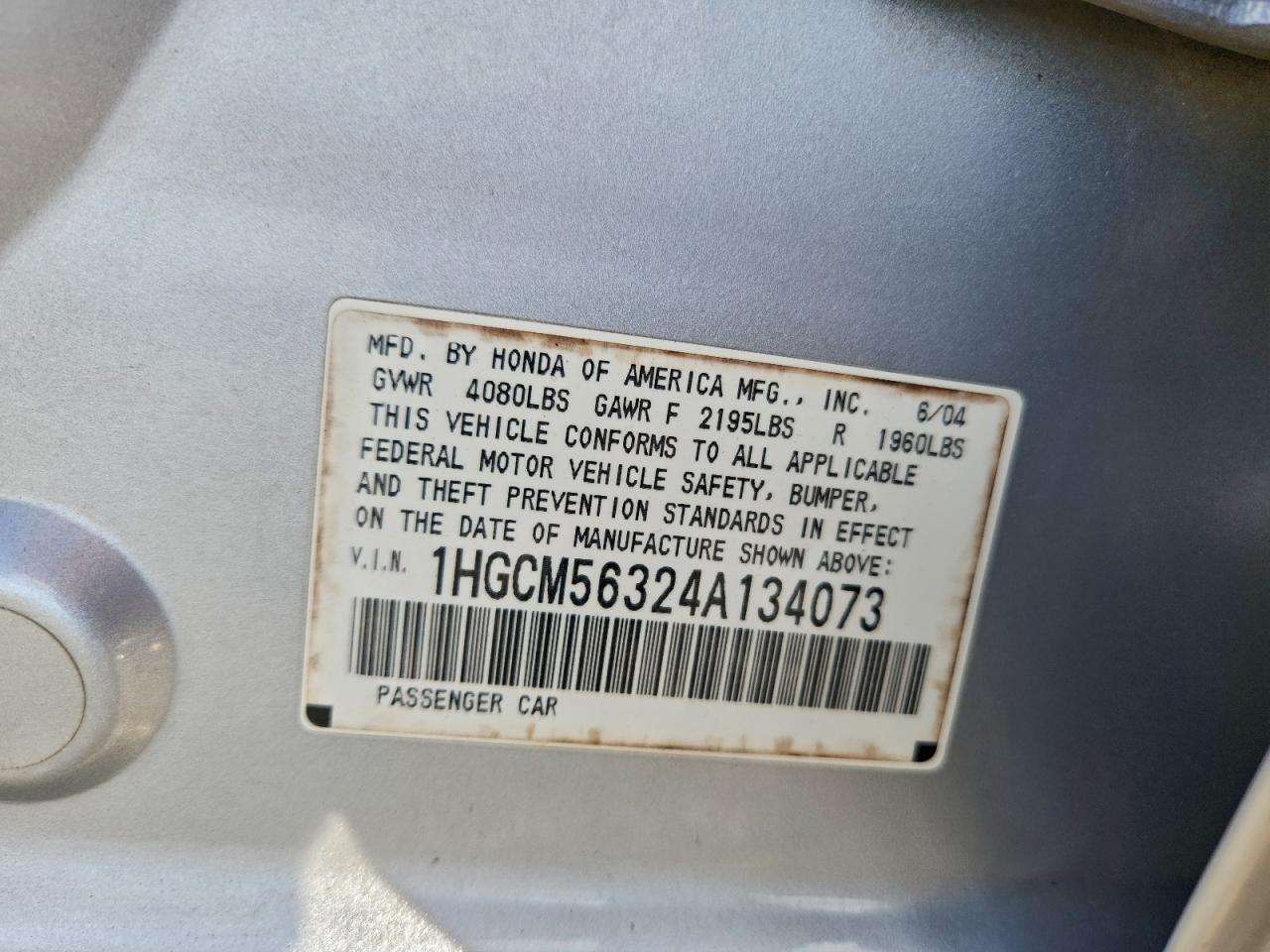 2004 Honda Accord Lx VIN: 1HGCM56324A134073 Lot: 93606885