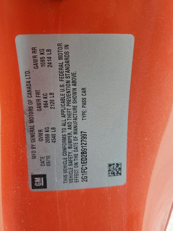 2011 Chevrolet Camaro Lt VIN: 2G1FC1ED2B9127997 Lot: 93316025