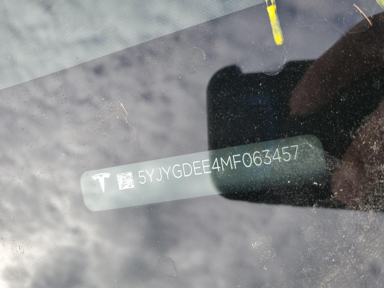 2021 Tesla Model Y VIN: 5YJYGDEE4MF063457 Lot: 91610465