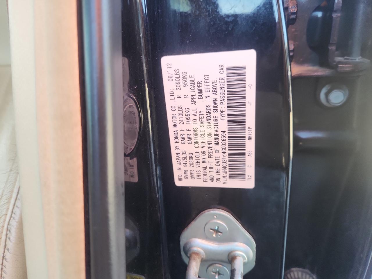 2012 Acura Tsx Tech VIN: JH4CU2F64CC026594 Lot: 91554855