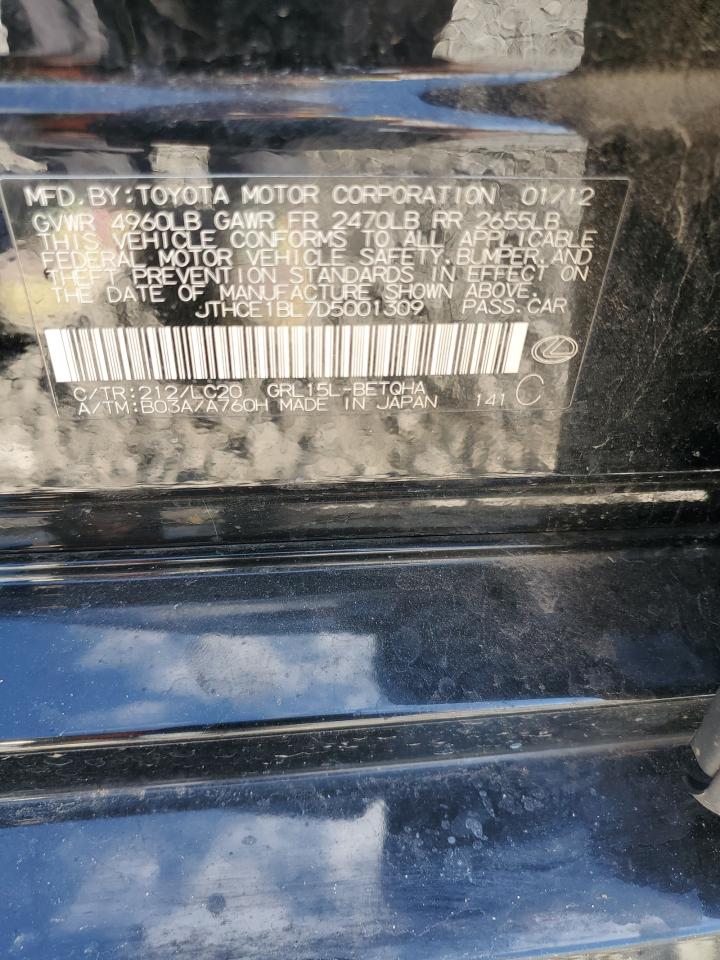 2013 Lexus Gs 350 VIN: JTHCE1BL7D5001309 Lot: 93491025