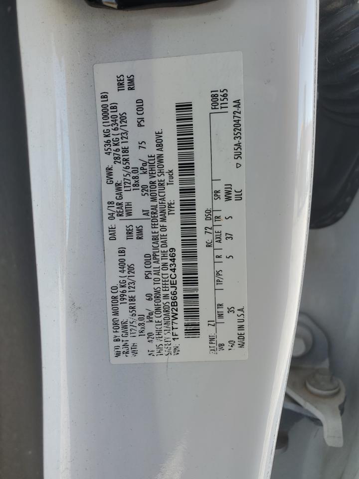 2018 Ford F250 Super Duty VIN: 1FT7W2B66JEC43469 Lot: 92174915