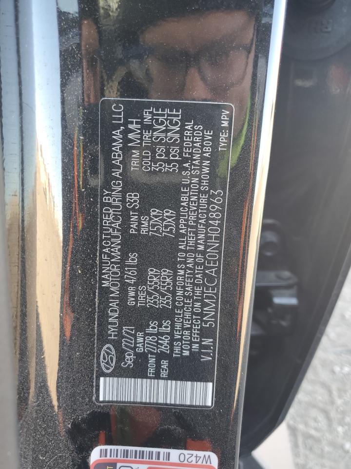 2022 Hyundai Tucson Limited VIN: 5NMJECAE0NH048963 Lot: 92815005