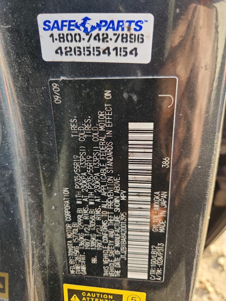 2010 Lexus Rx 450H VIN: JTJZB1BA8A2001395 Lot: 93434125