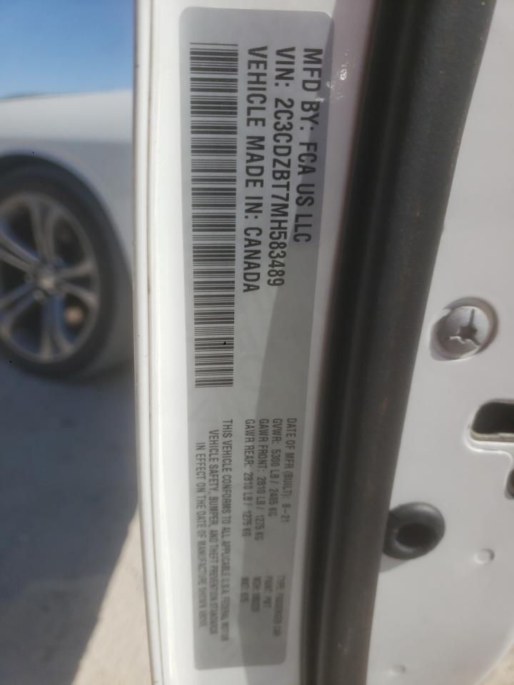 2021 Dodge Challenger R/T VIN: 2C3CDZBT7MH583489 Lot: 92575825