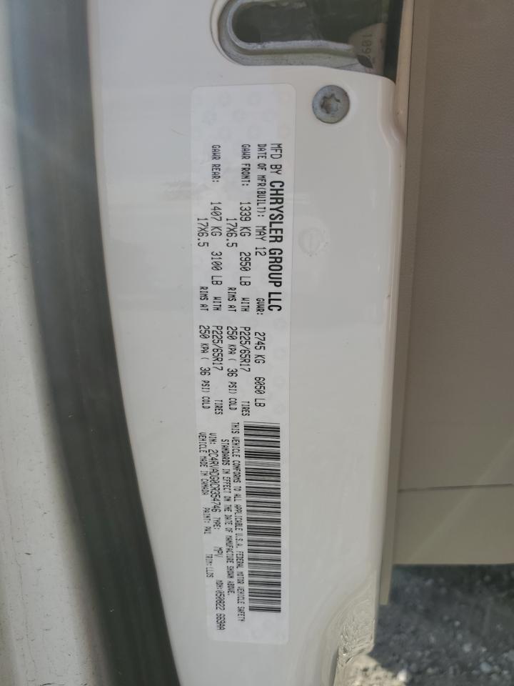 2012 Volkswagen Routan Sel Premium VIN: 2C4RVADG0CR354746 Lot: 93321305