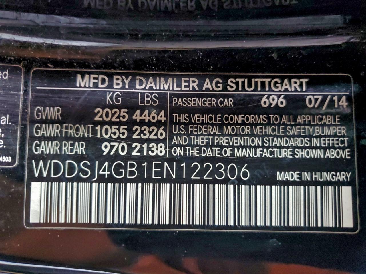 2014 Mercedes-Benz Cla 250 4Matic VIN: WDDSJ4GB1EN122306 Lot: 93317735