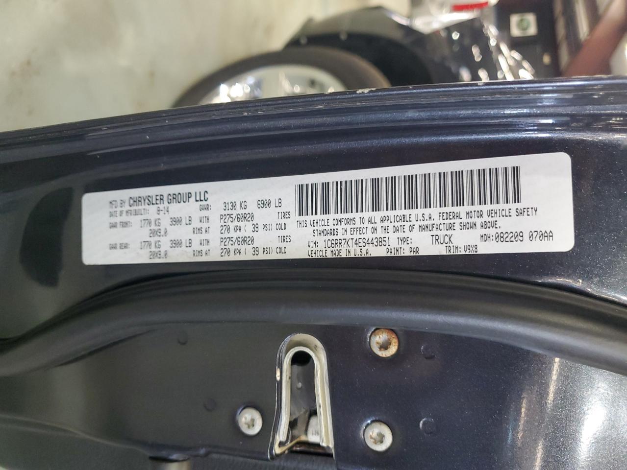 2014 Ram 1500 St VIN: 1C6RR7KT4ES443851 Lot: 93860895