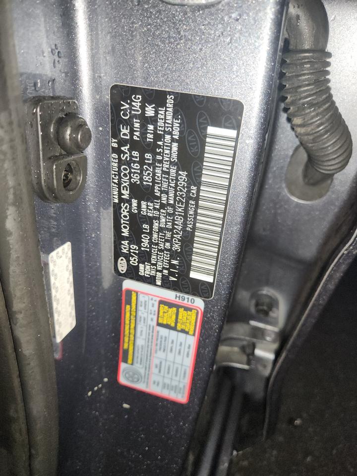 2019 Kia Rio S VIN: 3KPA24AB1KE232994 Lot: 93891875