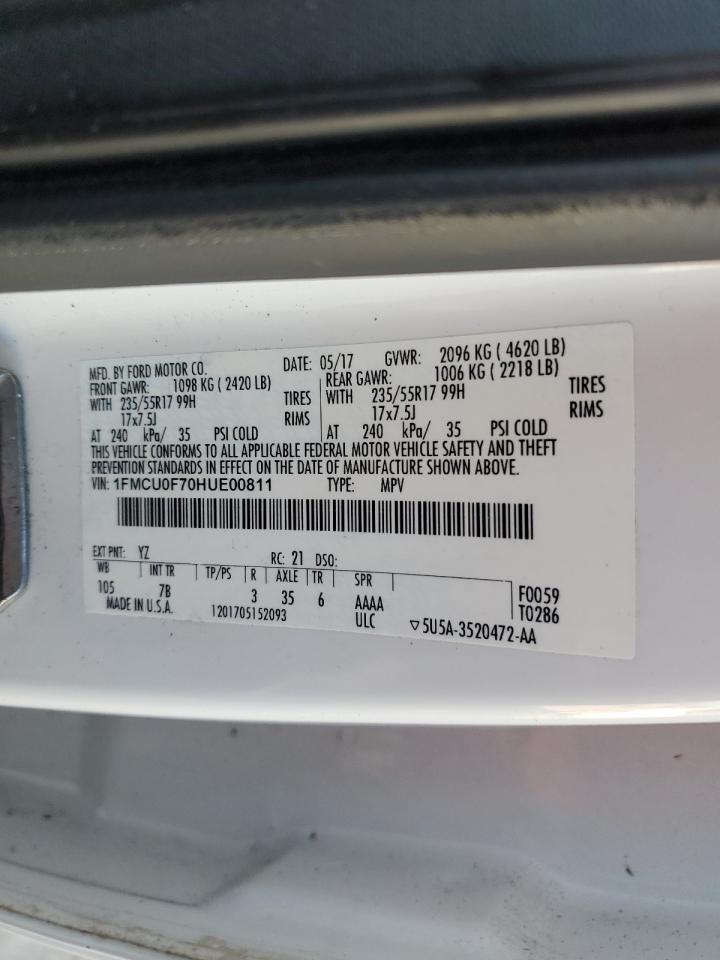 2017 Ford Escape S VIN: 1FMCU0F70HUE00811 Lot: 93107645