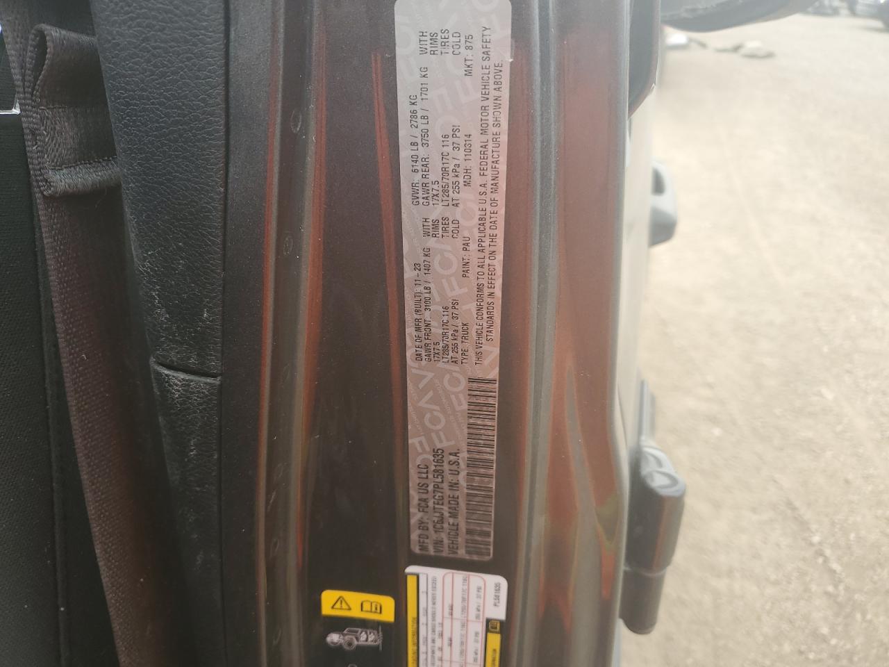 2023 Jeep Gladiator Mojave VIN: 1C6JJTEG7PL581635 Lot: 90329495