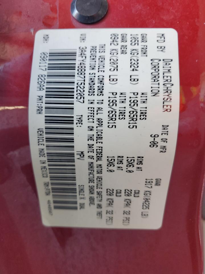 2007 Chrysler Pt Cruiser VIN: 3A4FY48B87T522057 Lot: 92239545