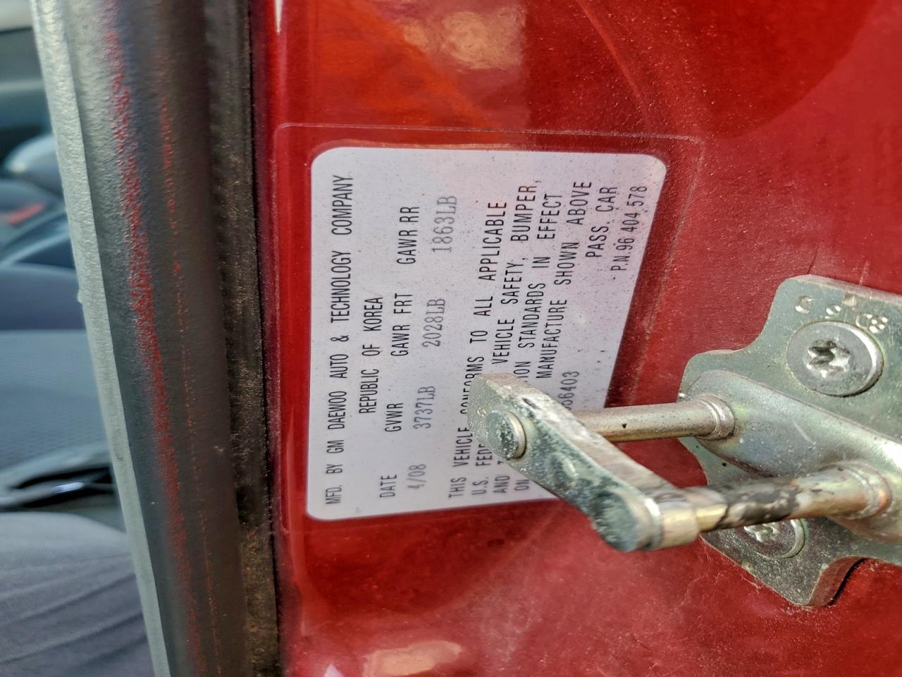 2008 Suzuki Forenza Base VIN: KL5JD56Z98K956403 Lot: 93893675