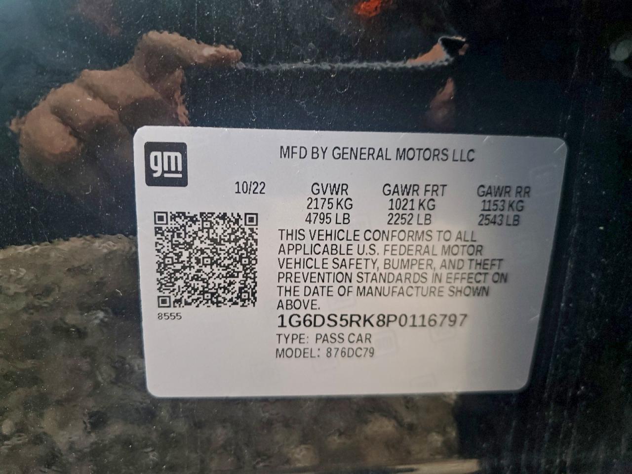 2023 Cadillac Ct5 Luxury VIN: 1G6DS5RK8P0116797 Lot: 94133105