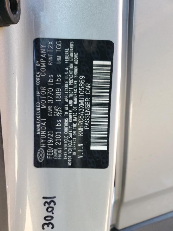 2021 Hyundai Venue Sel VIN: KMHRC8A3XMU105869 Lot: 91186755