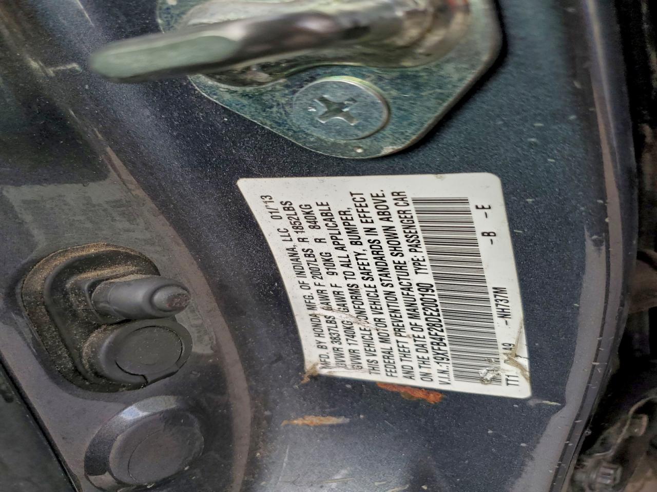 2013 Honda Civic Hybrid VIN: 19XFB4F28DE200190 Lot: 94053625