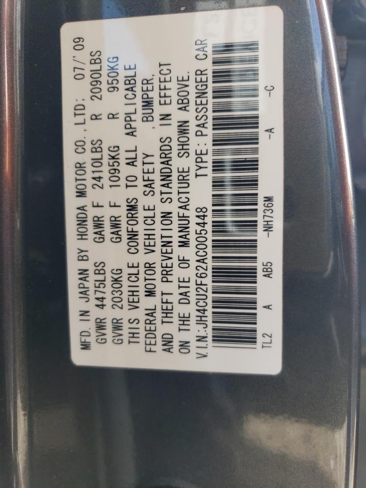 2010 Acura Tsx VIN: JH4CU2F62AC005448 Lot: 90655255