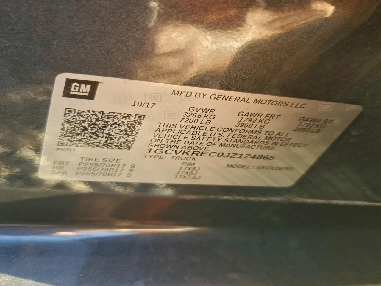 2018 Chevrolet Silverado K1500 Lt VIN: 1GCVKREC0JZ174865 Lot: 93761025