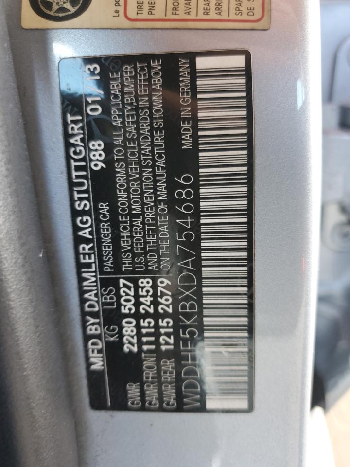 2013 Mercedes-Benz E 350 VIN: WDDHF5KBXDA754686 Lot: 93519475