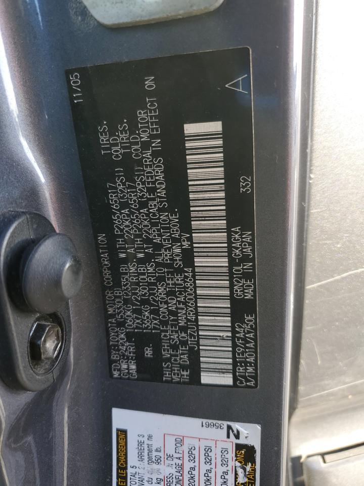 2006 Toyota 4Runner Sr5 VIN: JTEZU14RX60068644 Lot: 92085725