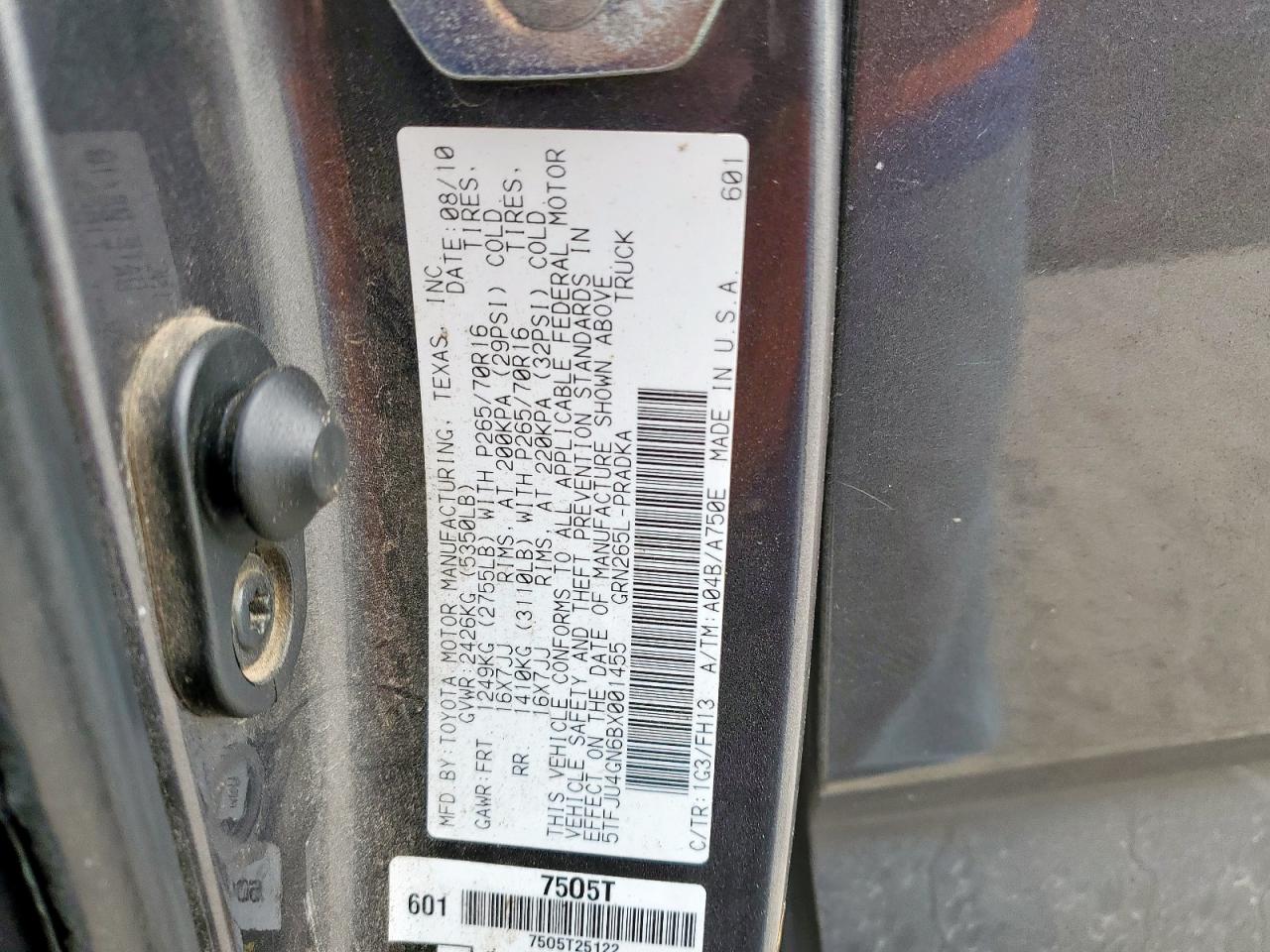 2011 Toyota Tacoma Double Cab Prerunner VIN: 5TFJU4GN6BX001455 Lot: 92761345