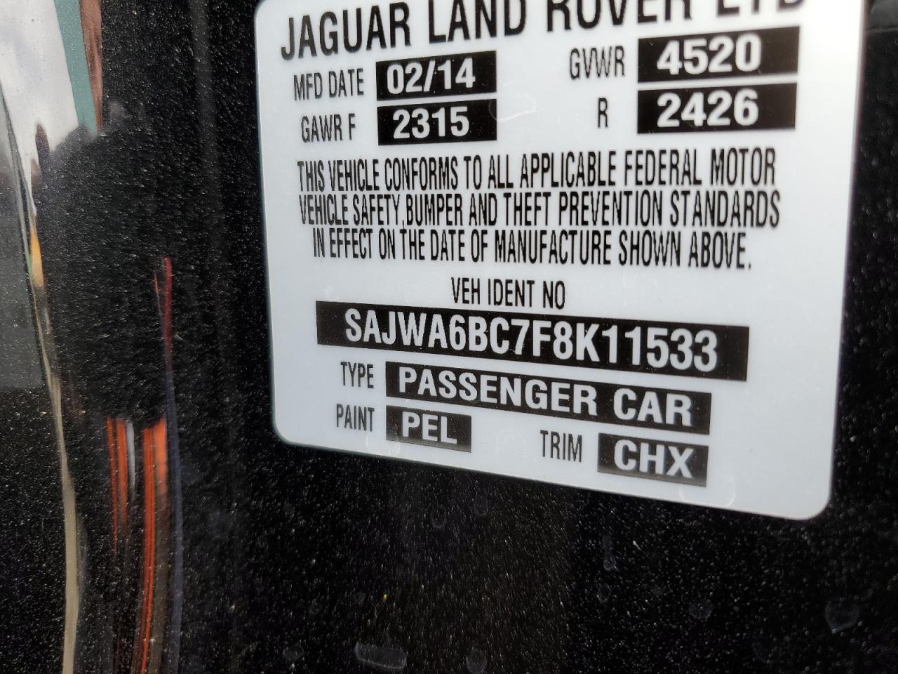 2015 Jaguar F-Type S VIN: SAJWA6BC7F8K11533 Lot: 91210935