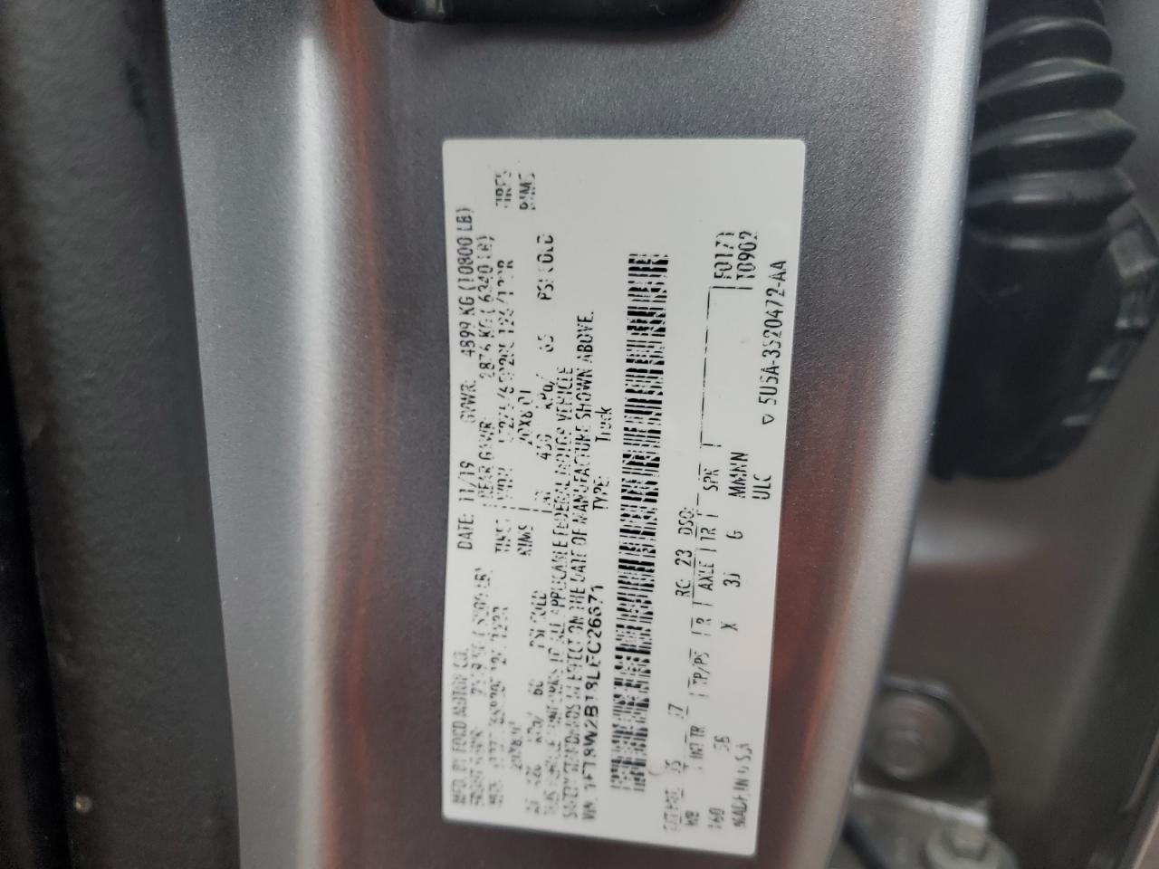 2020 Ford F250 Super Duty VIN: 1FT8W2BT8LEC26671 Lot: 93125335