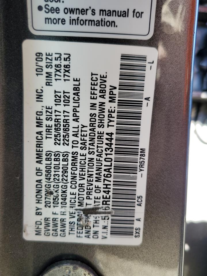 2010 Honda Cr-V Exl VIN: 5J6RE4H76AL013444 Lot: 93474975