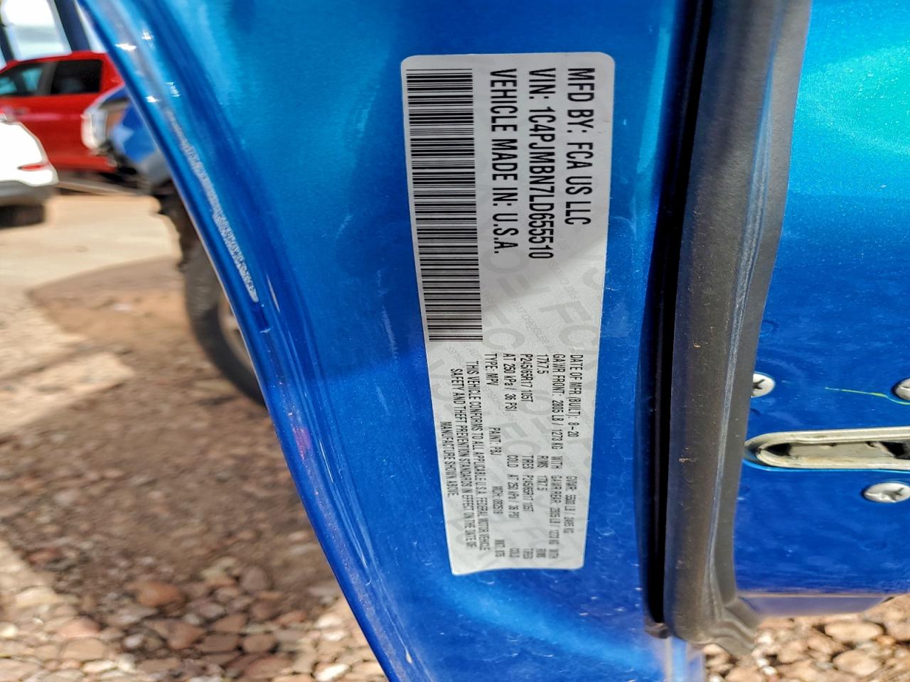 2020 Jeep Cherokee Trailhawk VIN: 1C4PJMBN7LD655510 Lot: 94277065