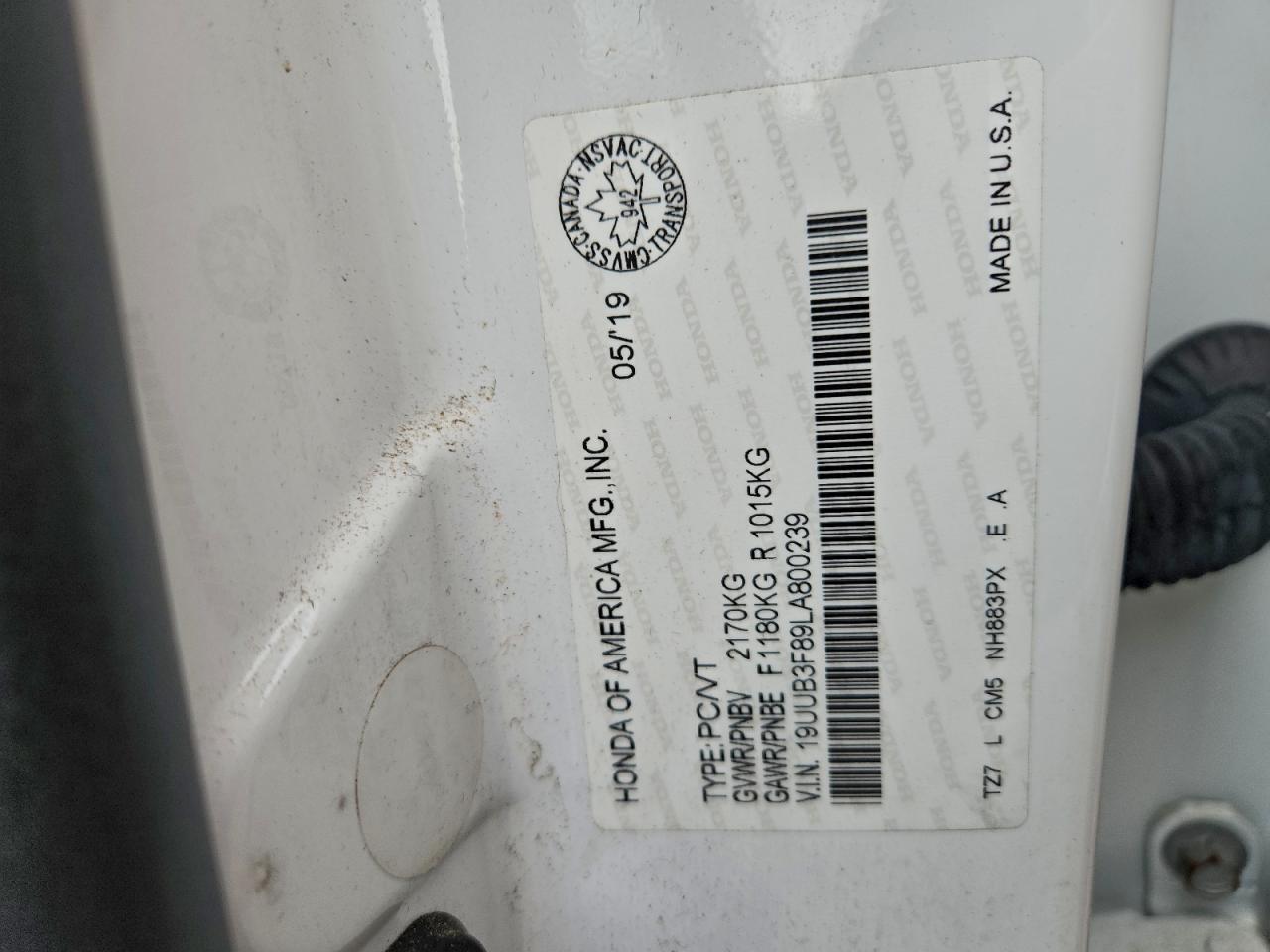 2020 Acura Tlx Advance VIN: 19UUB3F89LA800239 Lot: 94067045