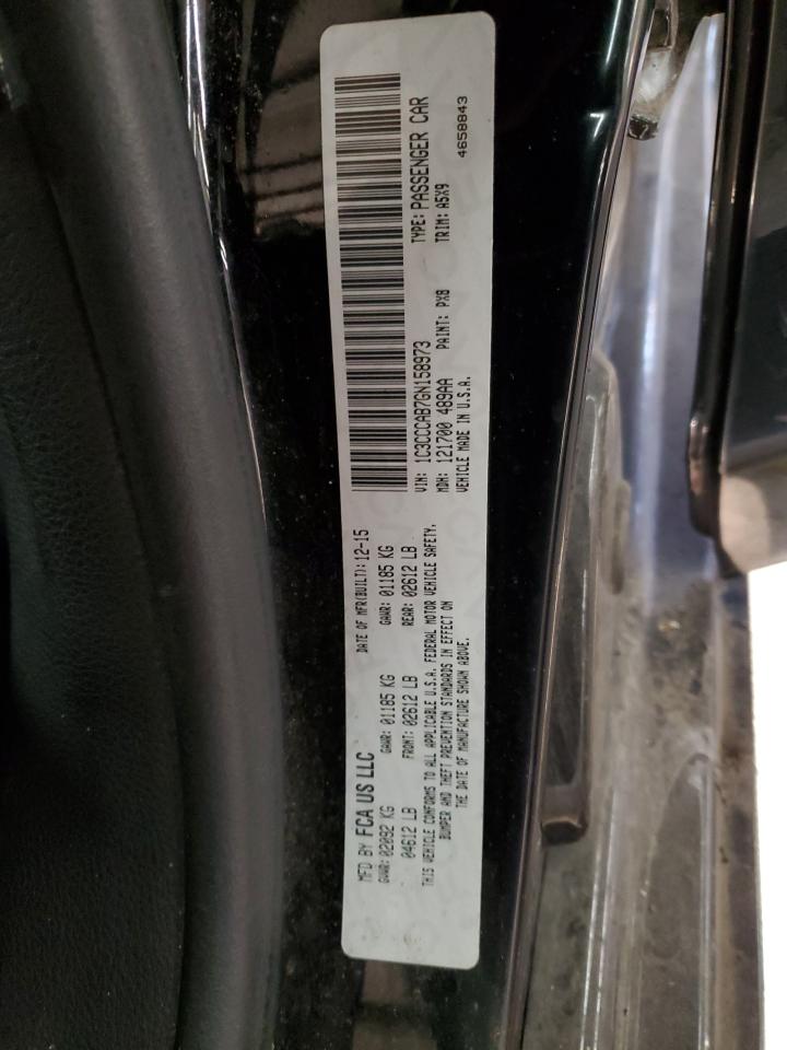 2016 Chrysler 200 Limited VIN: 1C3CCCAB7GN158973 Lot: 92229245