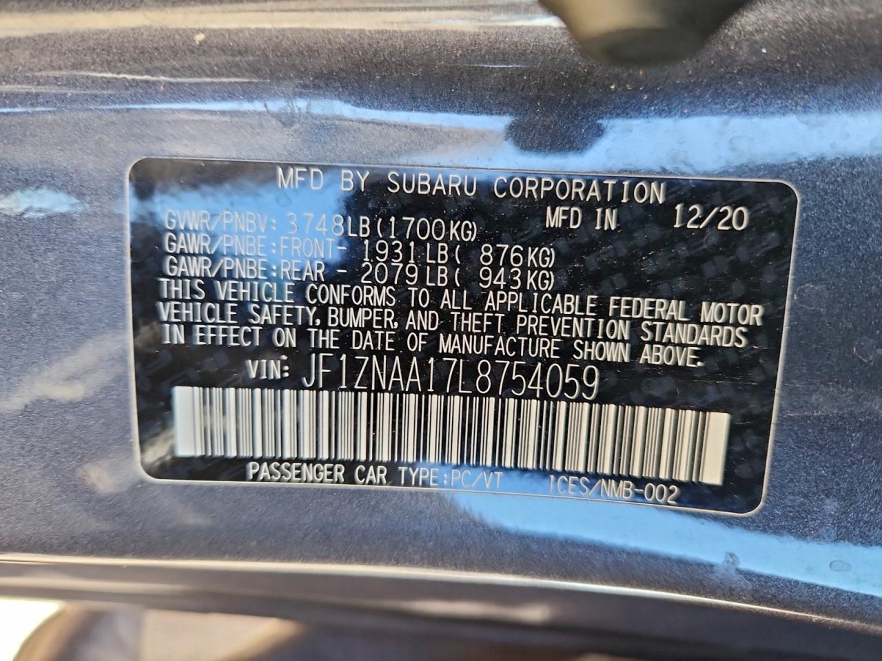 2020 Toyota 86 VIN: JF1ZNAA17L8754059 Lot: 94662945