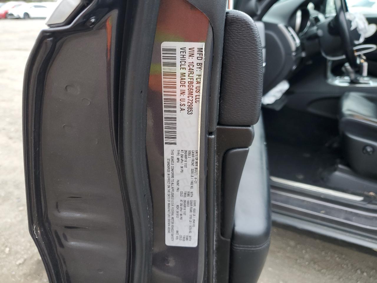 2021 Jeep Grand Cherokee Limited VIN: 1C4RJFBG6MC729853 Lot: 91937125