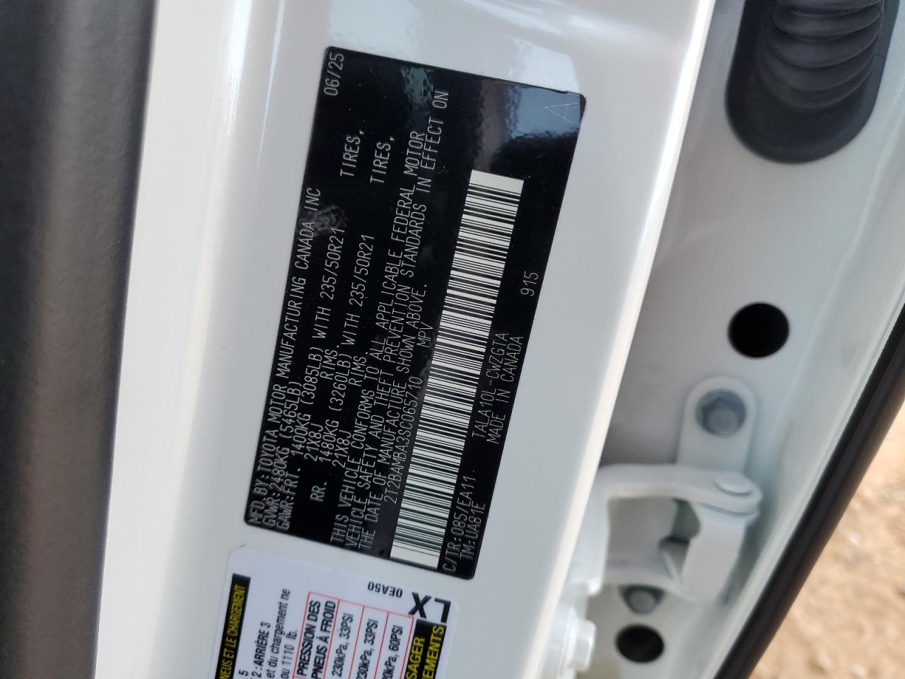 2025 Lexus Rx 350 Base VIN: 2T2BAMBA3SC065710 Lot: 93088905