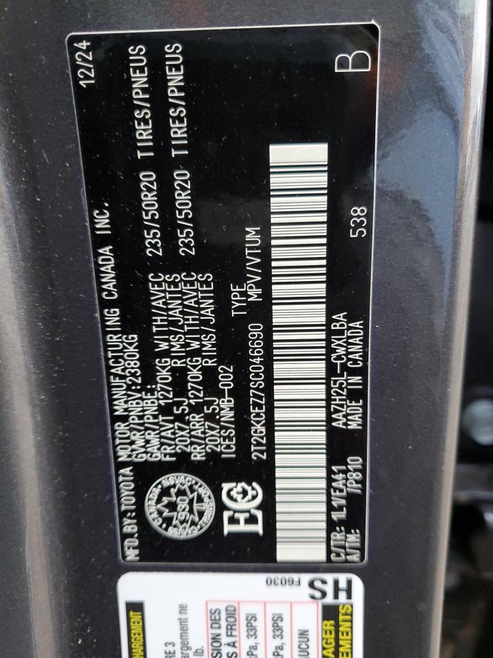 2025 Lexus Nx 350H Base VIN: 2T2GKCEZ7SC046690 Lot: 93006595