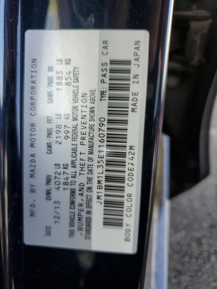 2014 Mazda 3 Touring VIN: JM1BM1L35E1160790 Lot: 91711925