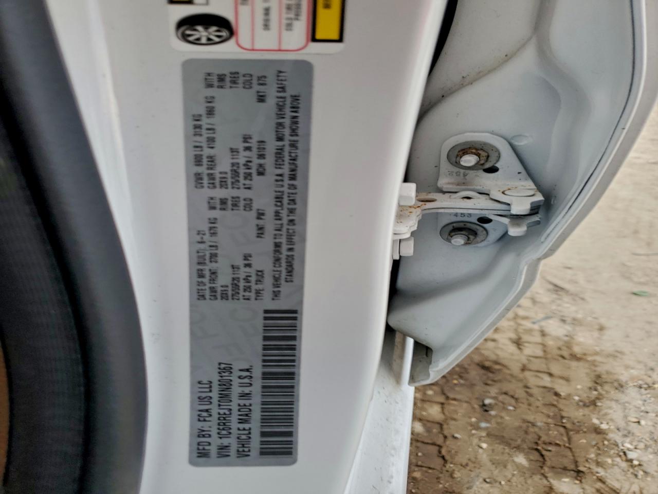 2021 Ram 1500 Laramie VIN: 1C6RREJT0MN801367 Lot: 93418165