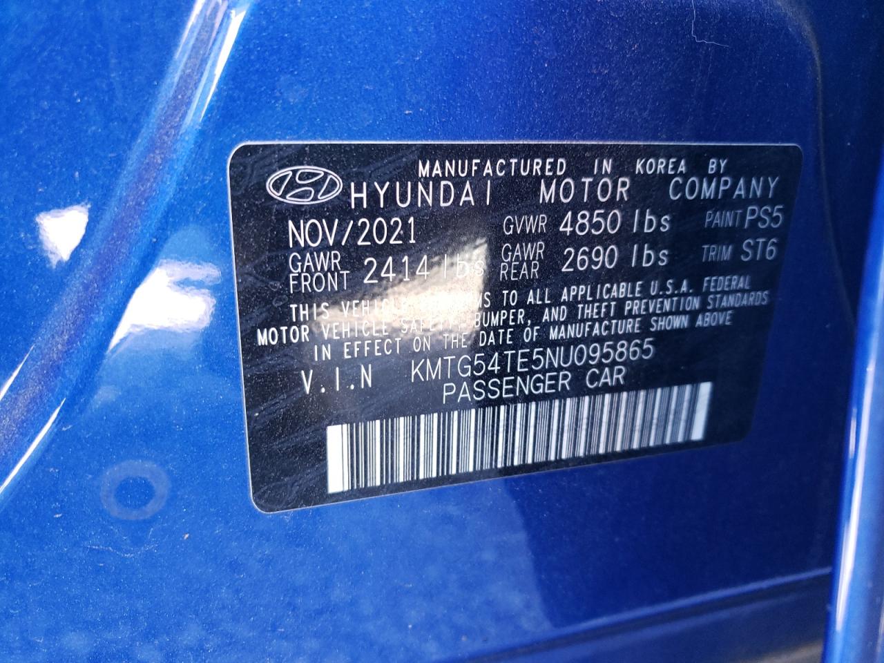 2022 Genesis G70 Base VIN: KMTG54TE5NU095865 Lot: 92488855