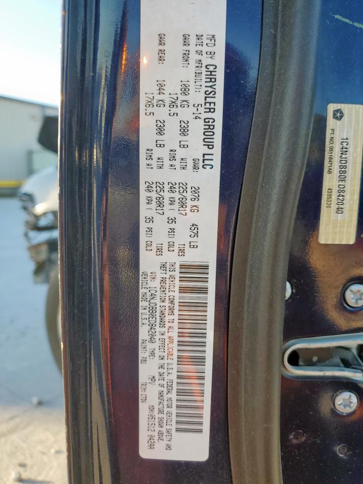 2014 Jeep Compass Sport VIN: 1C4NJDBB0ED842040 Lot: 91618605