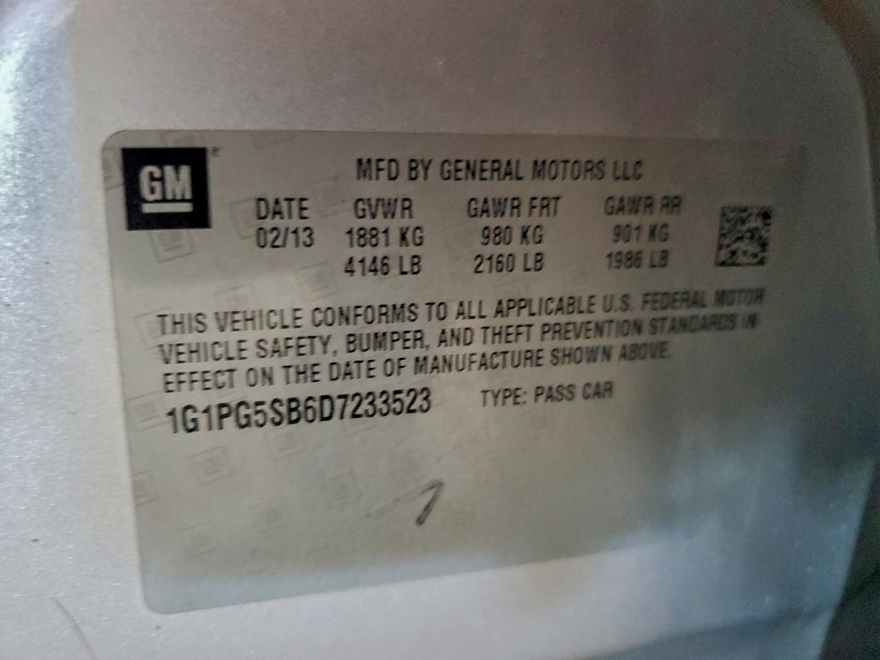 2018 Chevrolet Cruze Ltz VIN: 1G1PG5SB6D7233523 Lot: 94385845