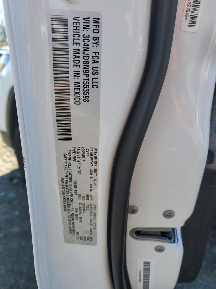 2023 Jeep Compass Latitude VIN: 3C4NJDBN9PT553598 Lot: 92486015