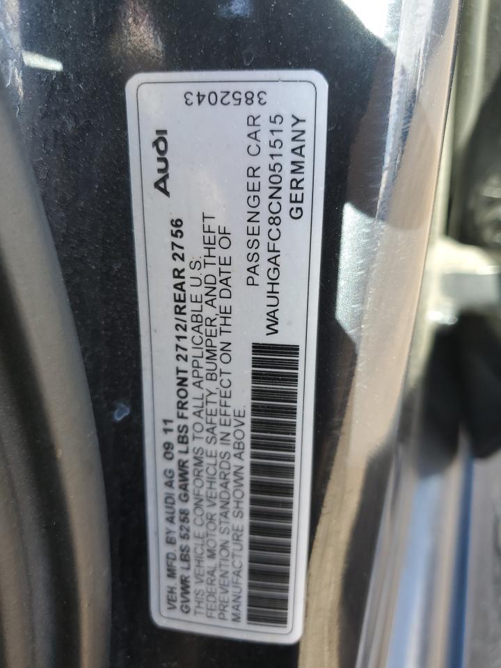 2012 Audi A6 Prestige VIN: WAUHGAFC8CN051515 Lot: 91135565