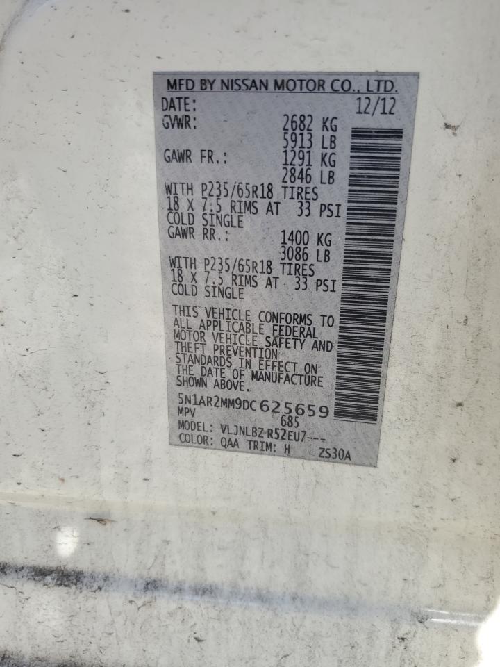 2013 Nissan Pathfinder S VIN: 5N1AR2MM9DC625659 Lot: 92351585