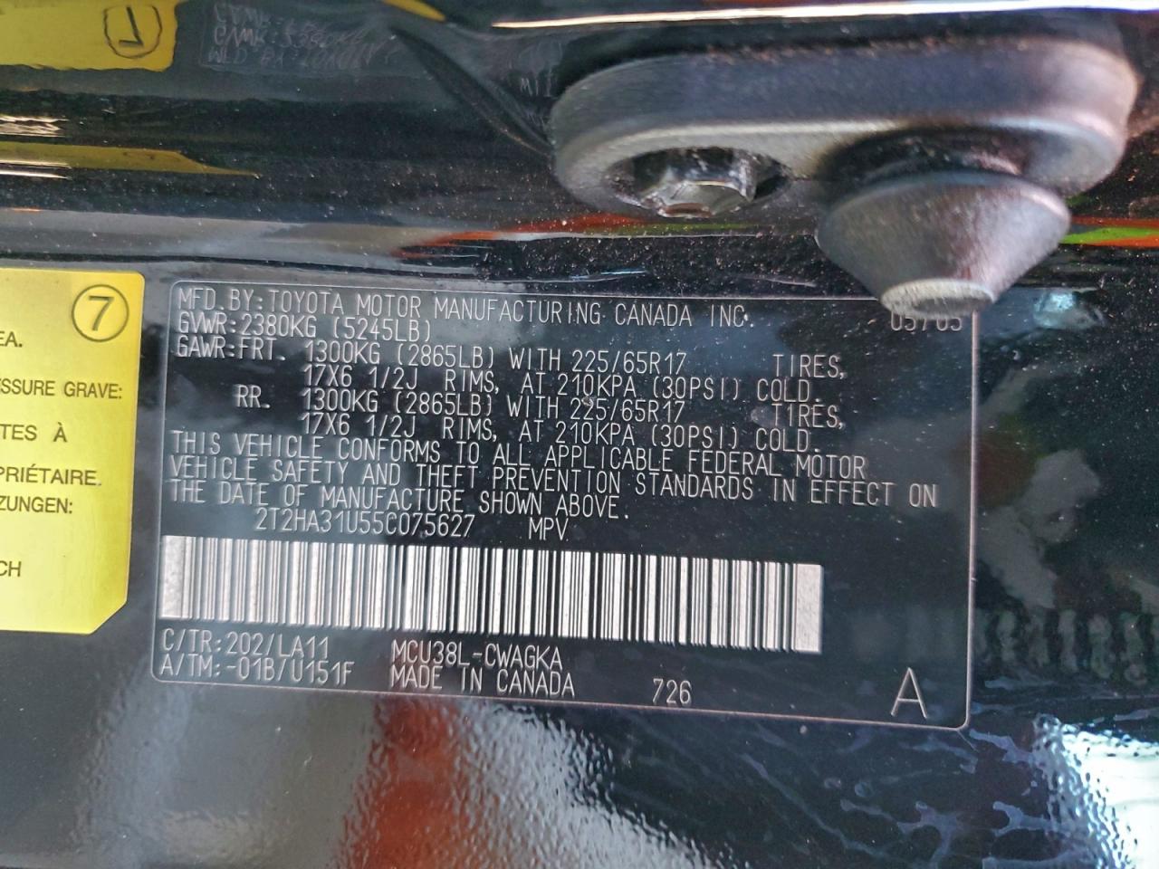 2005 Lexus Rx 330 VIN: 2T2HA31U55C075627 Lot: 94377495