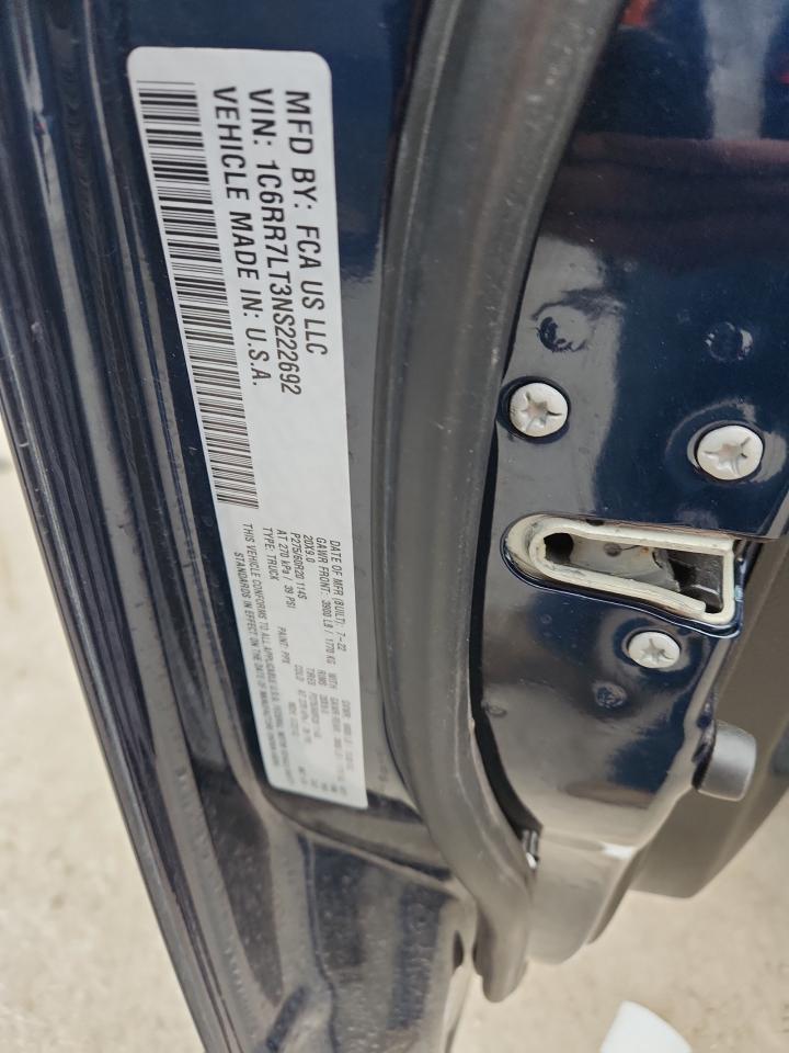 2022 Ram 1500 Classic Slt VIN: 1C6RR7LT3NS222692 Lot: 91113865