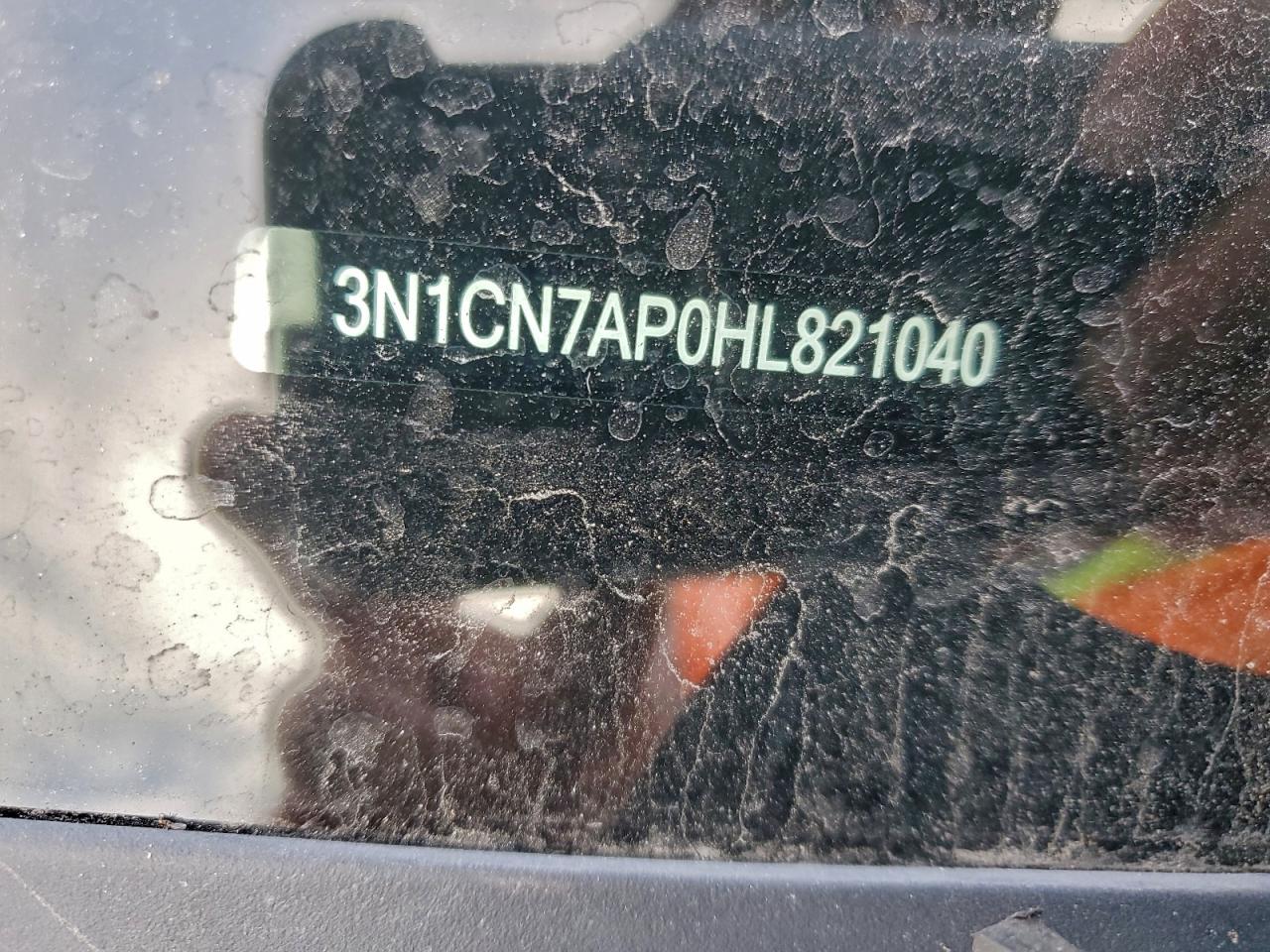 2017 Nissan Versa S VIN: 3N1CN7AP0HL821040 Lot: 94307935