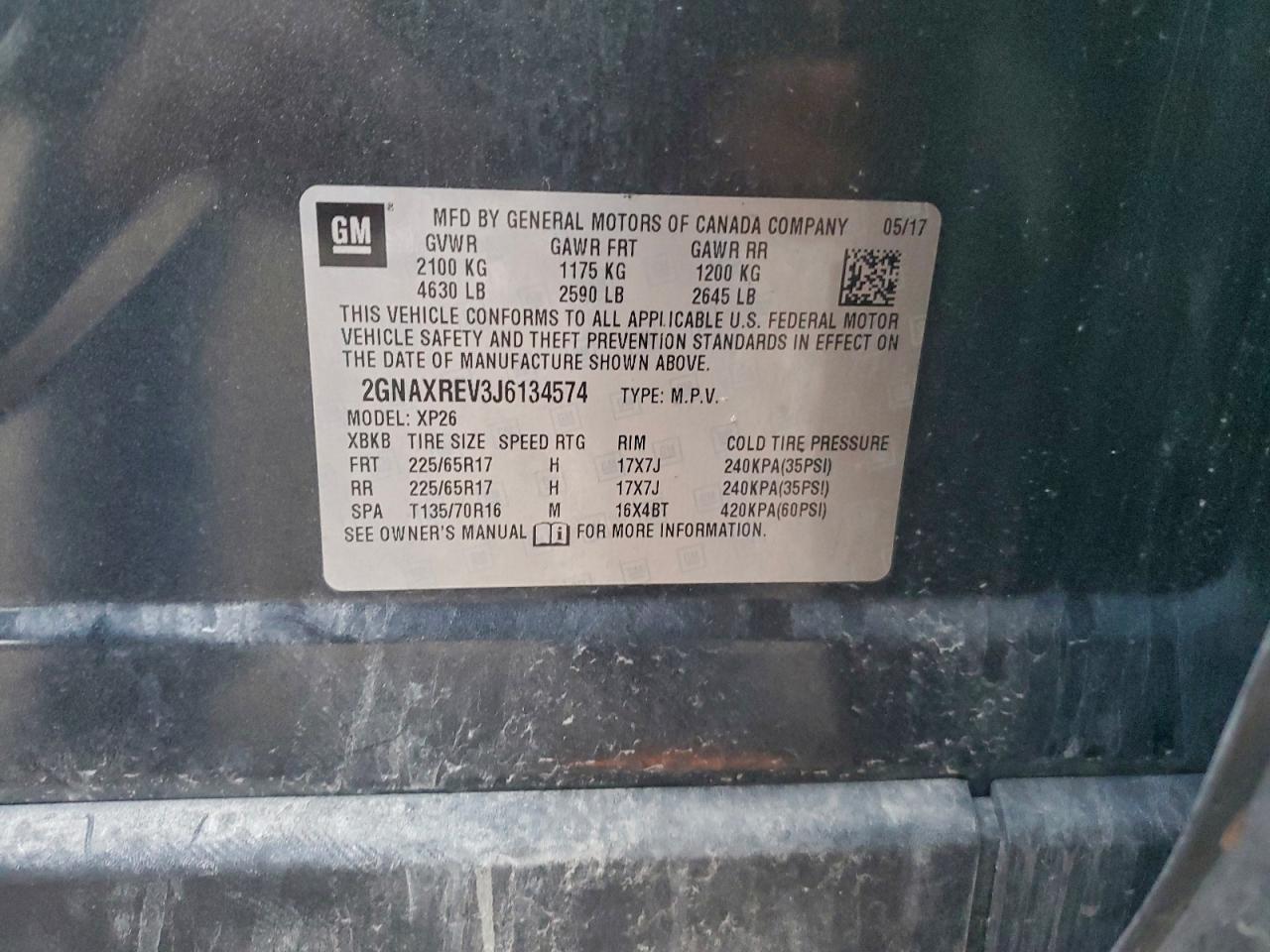 2018 Chevrolet Equinox Ls VIN: 2GNAXREV3J6134574 Lot: 93307815