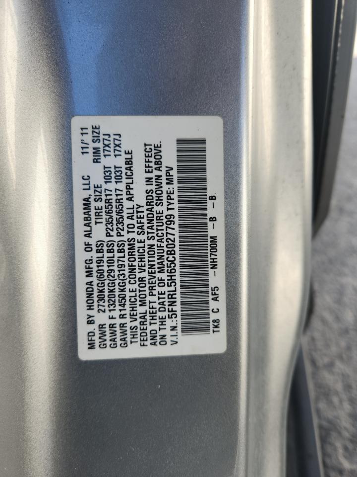 2012 Honda Odyssey Exl VIN: 5FNRL5H65CB027799 Lot: 82761735