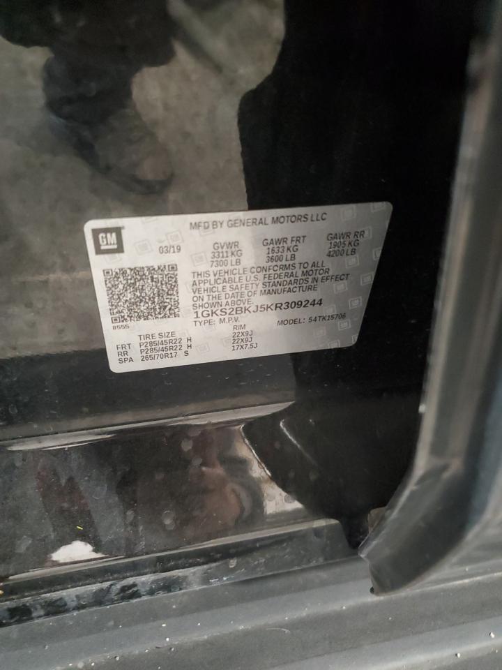 2019 GMC Yukon Slt VIN: 1GKS2BKJ5KR309244 Lot: 90666435